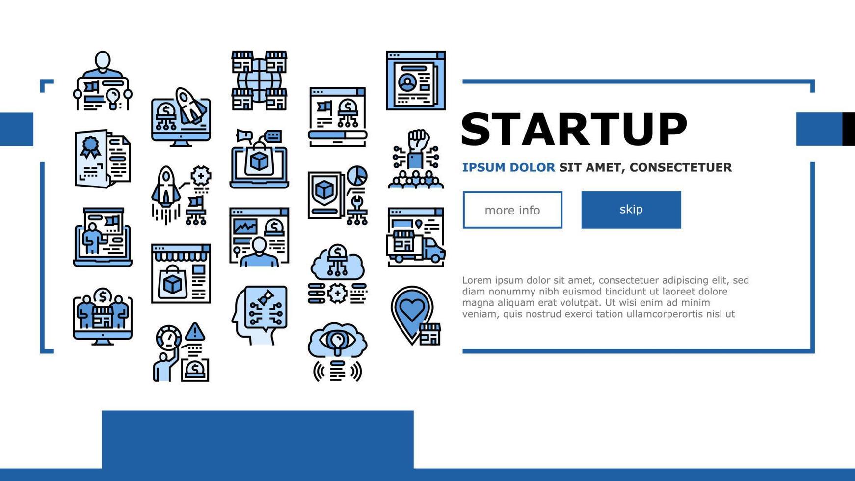 Startup Business Idea Launching Landing Header Vector