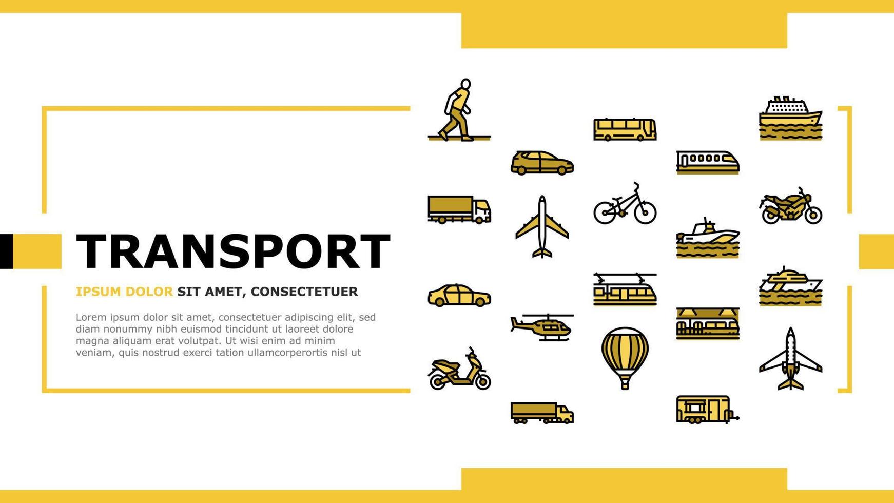 Transport For Riding And Flying Landing Header Vector