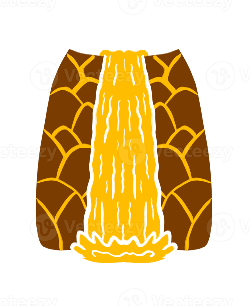 Yogyakarta vattenfall grafiskt element illustration png