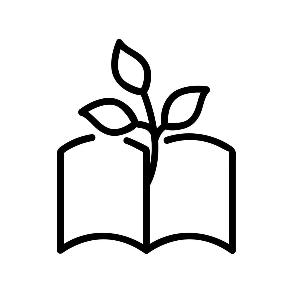 the plant book icon vector outline illustration