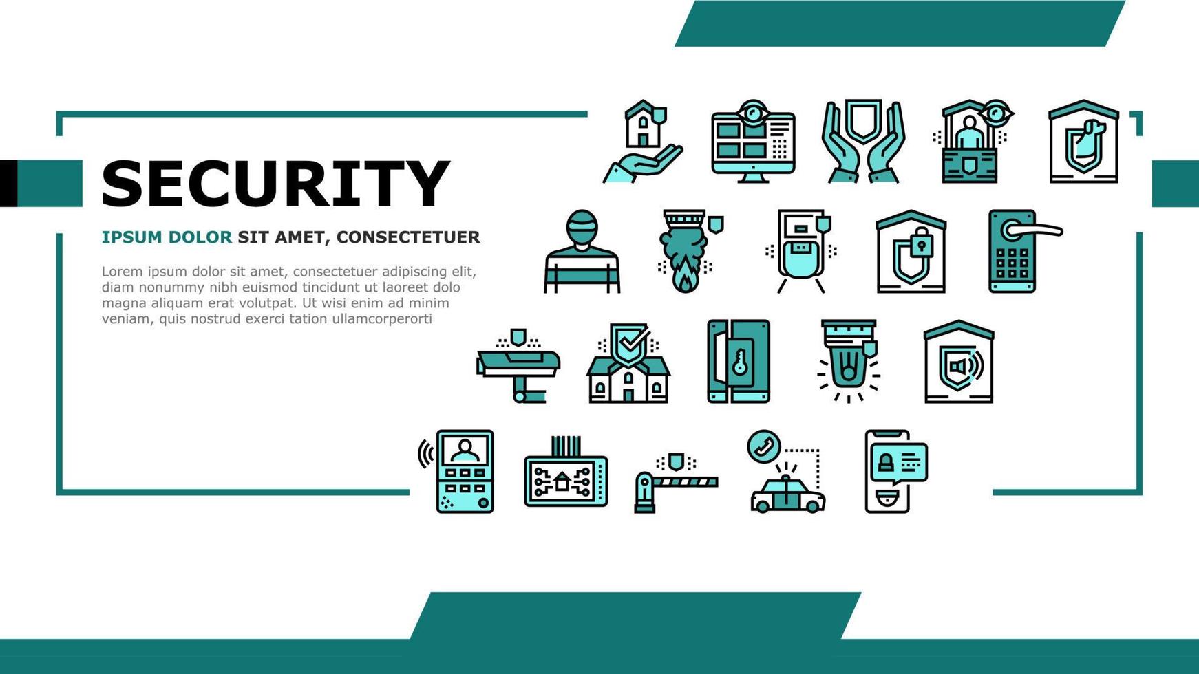 Home Security Device Landing Header Vector