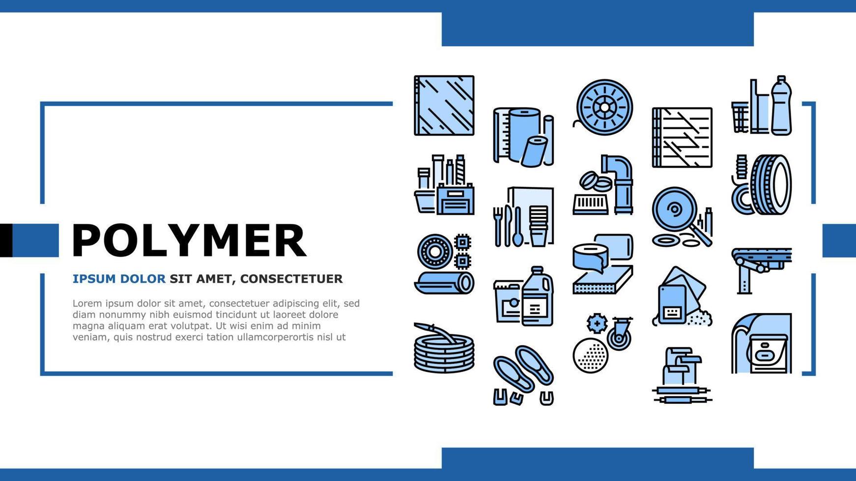 Polymer Material Industry Goods Landing Header Vector