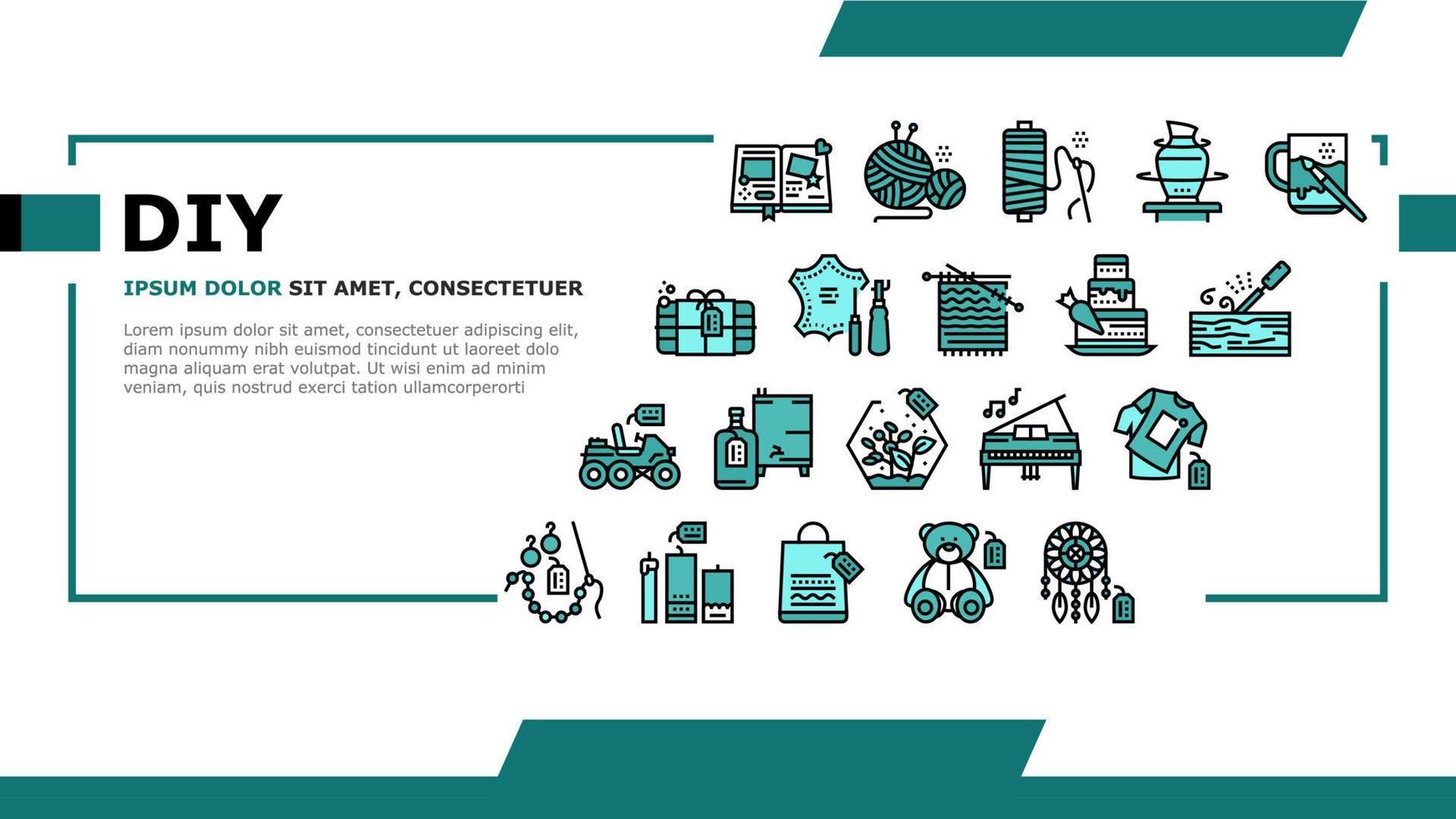 Diy Crafts Handmade Landing Header Vector