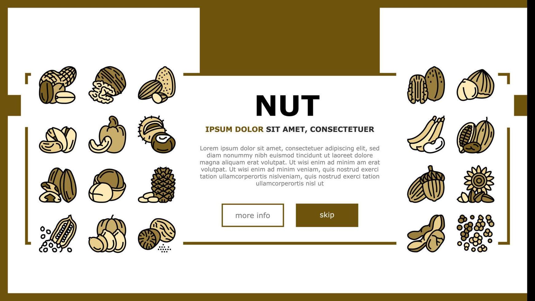 Nut Delicious Natural Nutrition Landing Header Vector