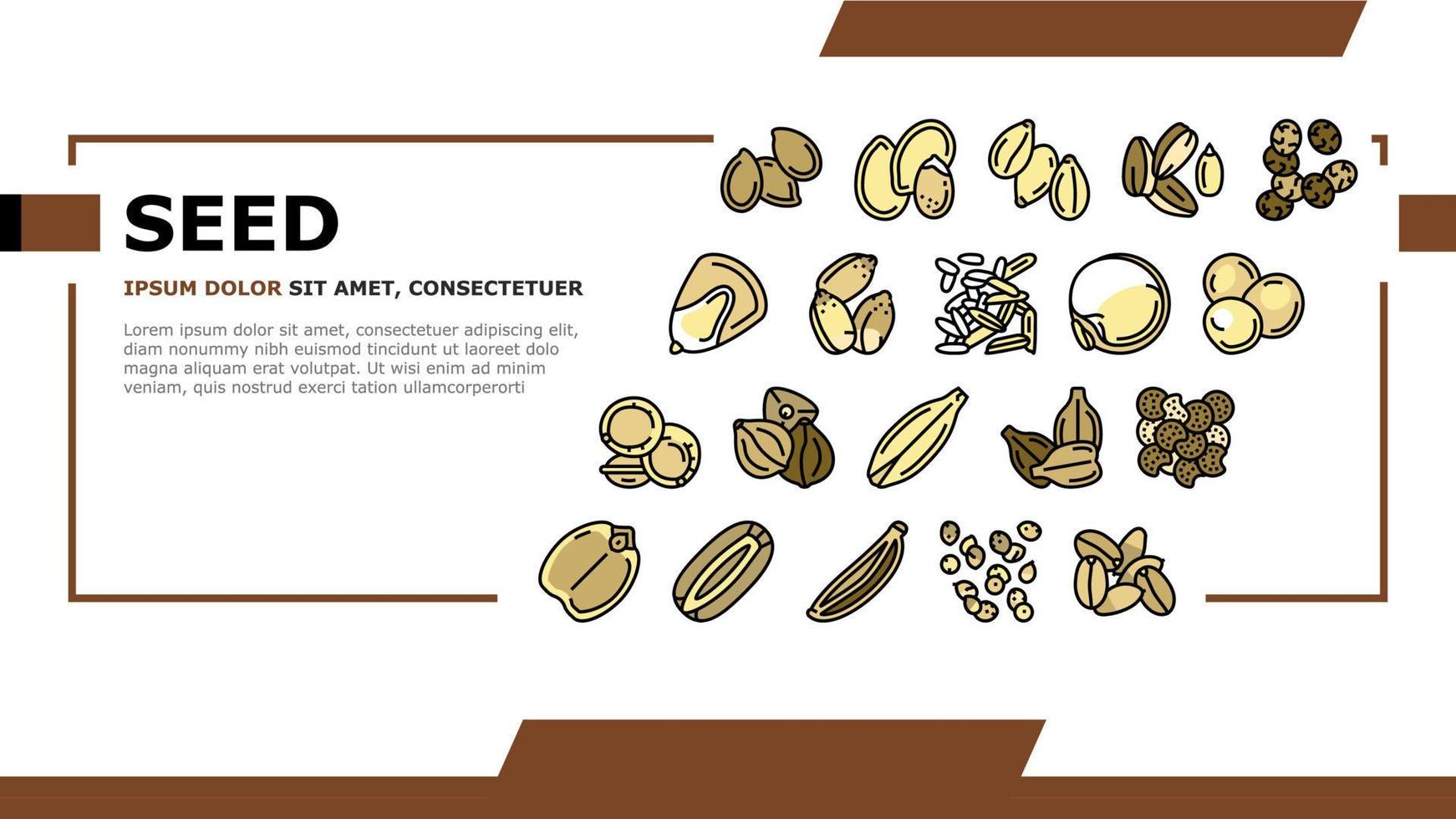 semilla planta agricultura cultura aterrizaje encabezado vector