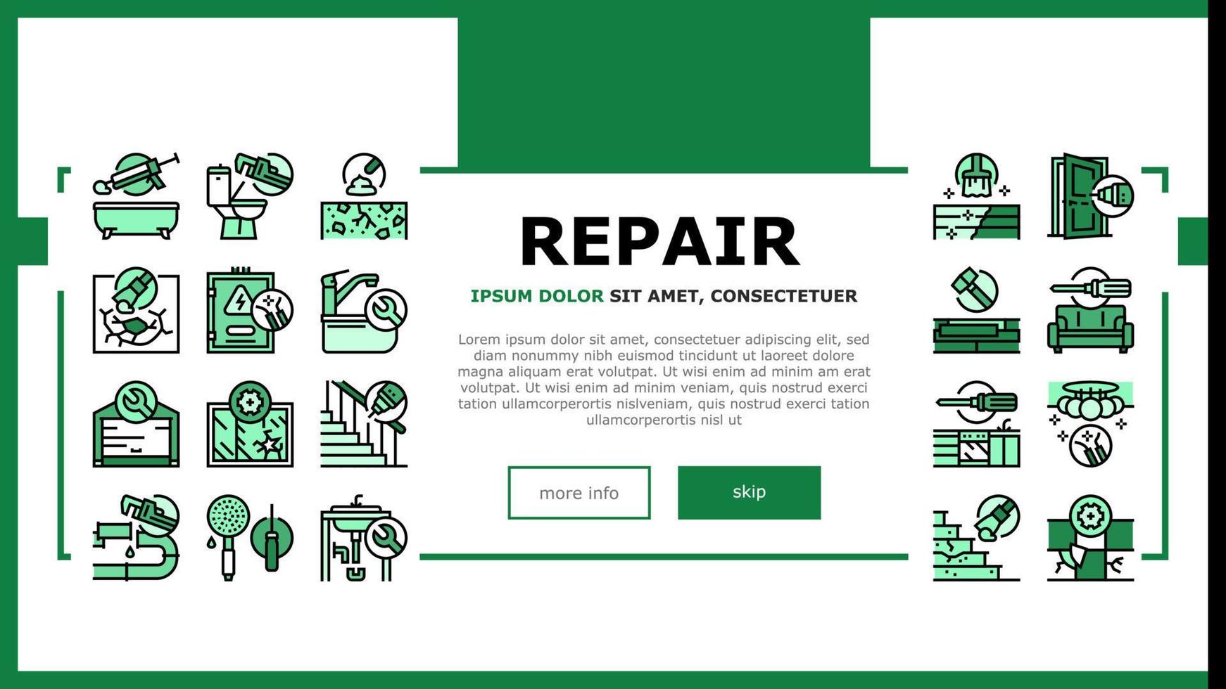 Home Repair Occupation Landing Header Vector