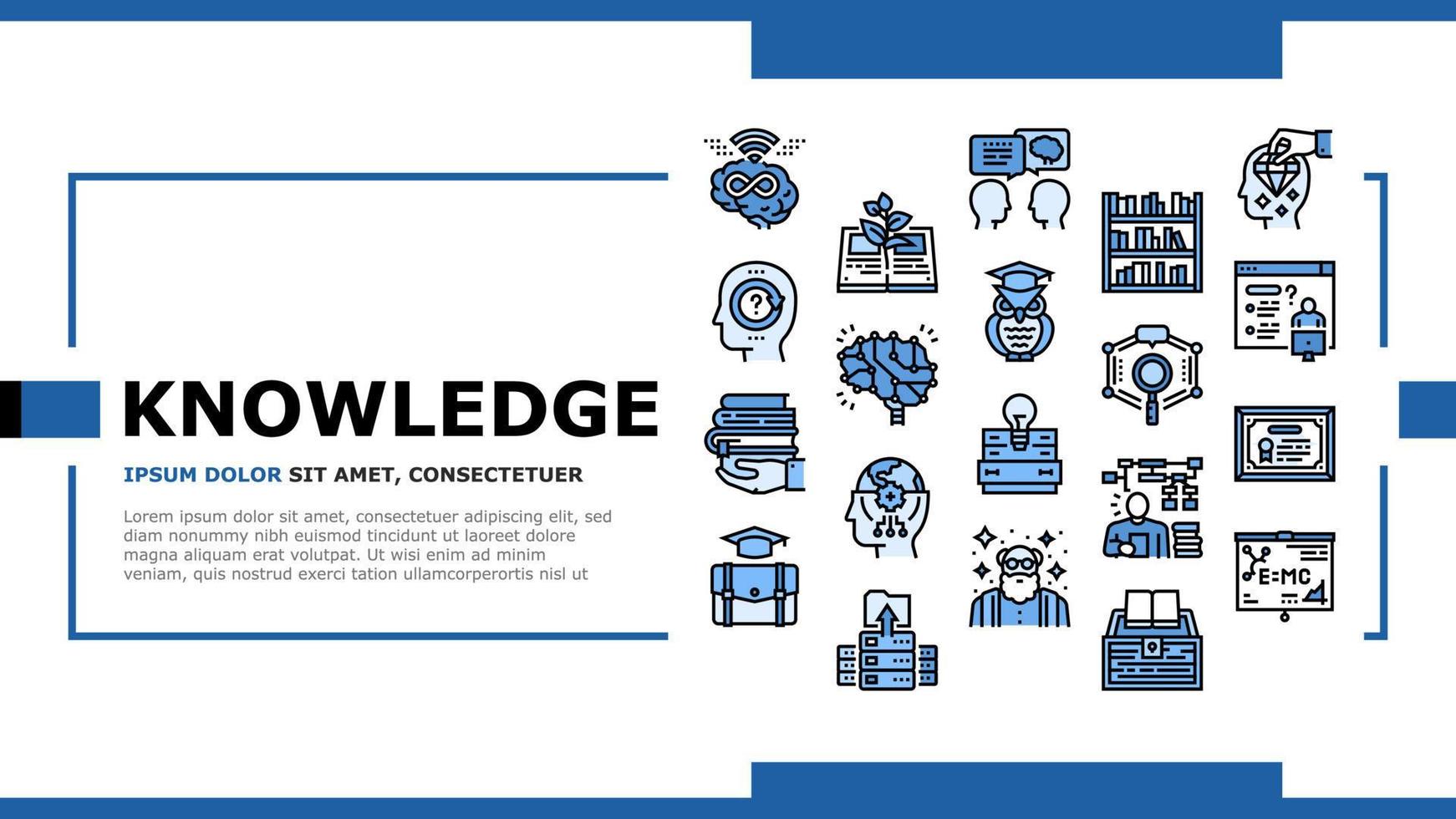 Knowledge And Mind Intelligence Landing Header Vector