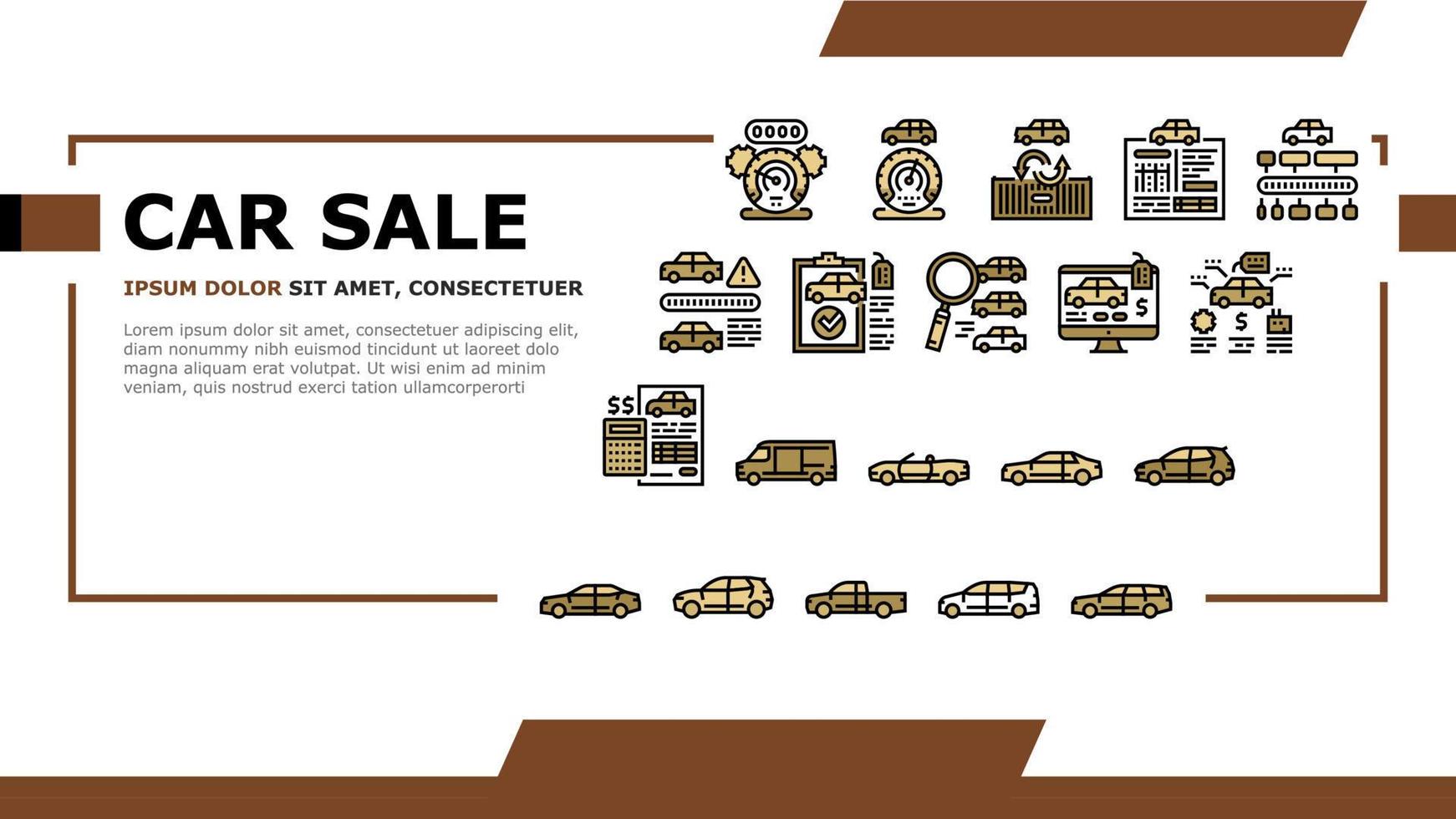 Used Car Sale Automobile Service Landing Header Vector