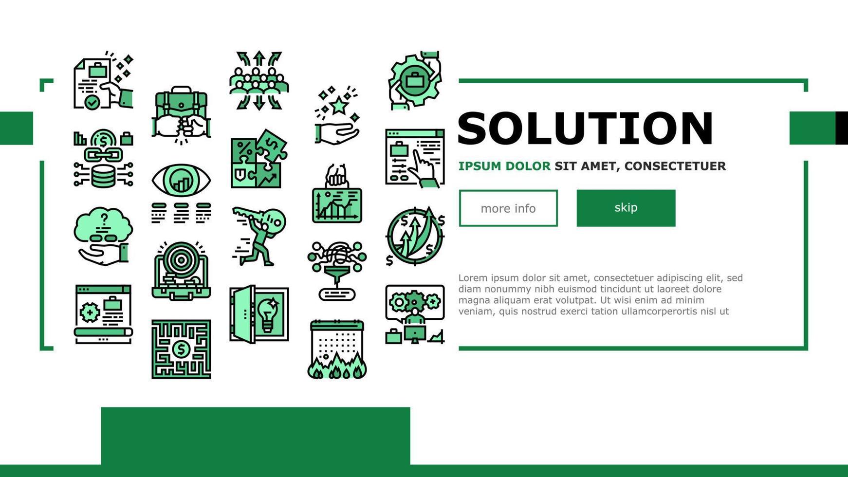 Solution Business Problem Task Landing Header Vector