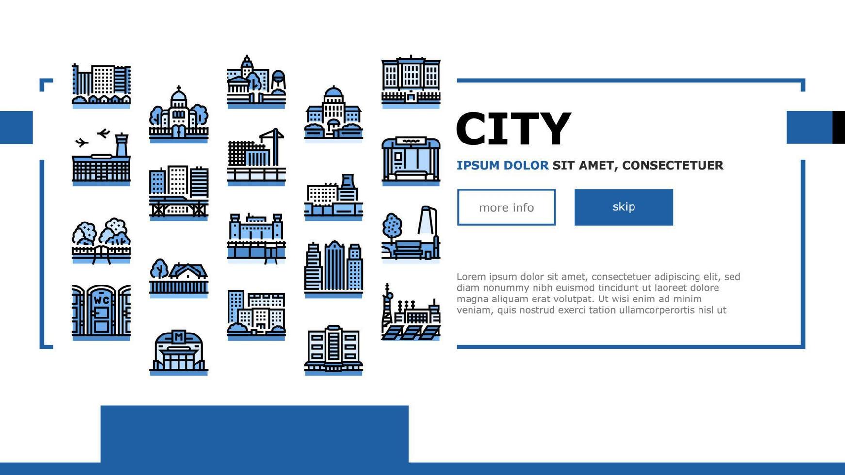 City Construction And Landscape Landing Header Vector