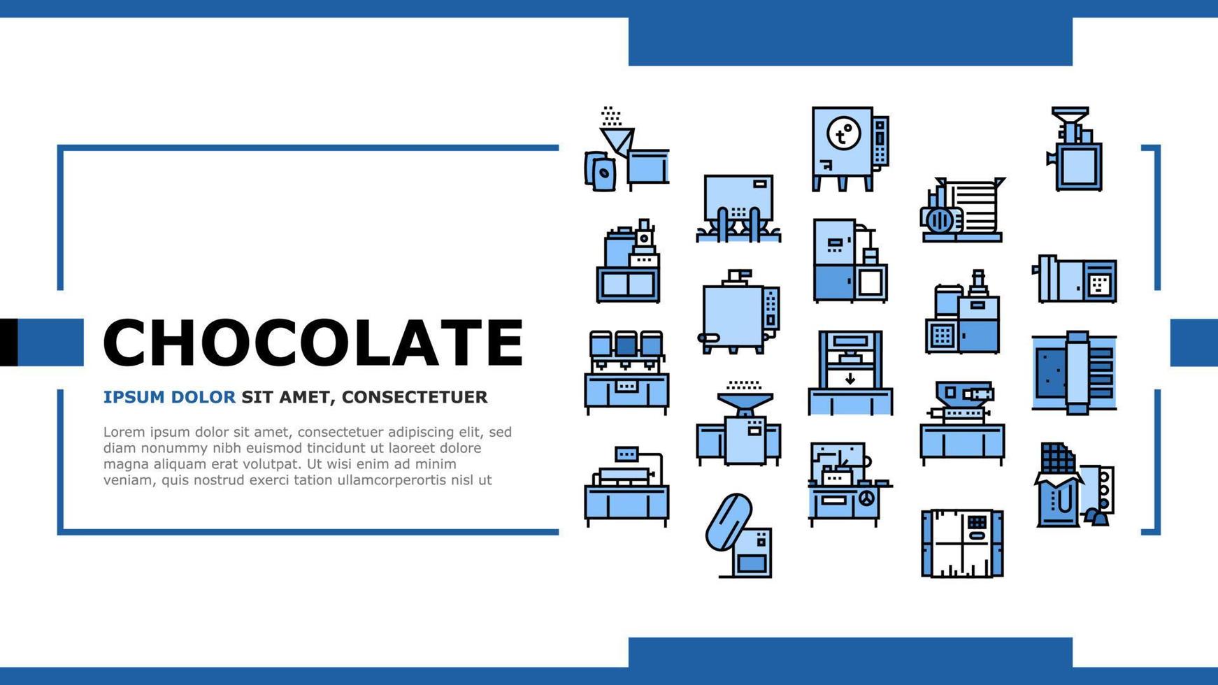 Chocolate Production Landing Header Vector