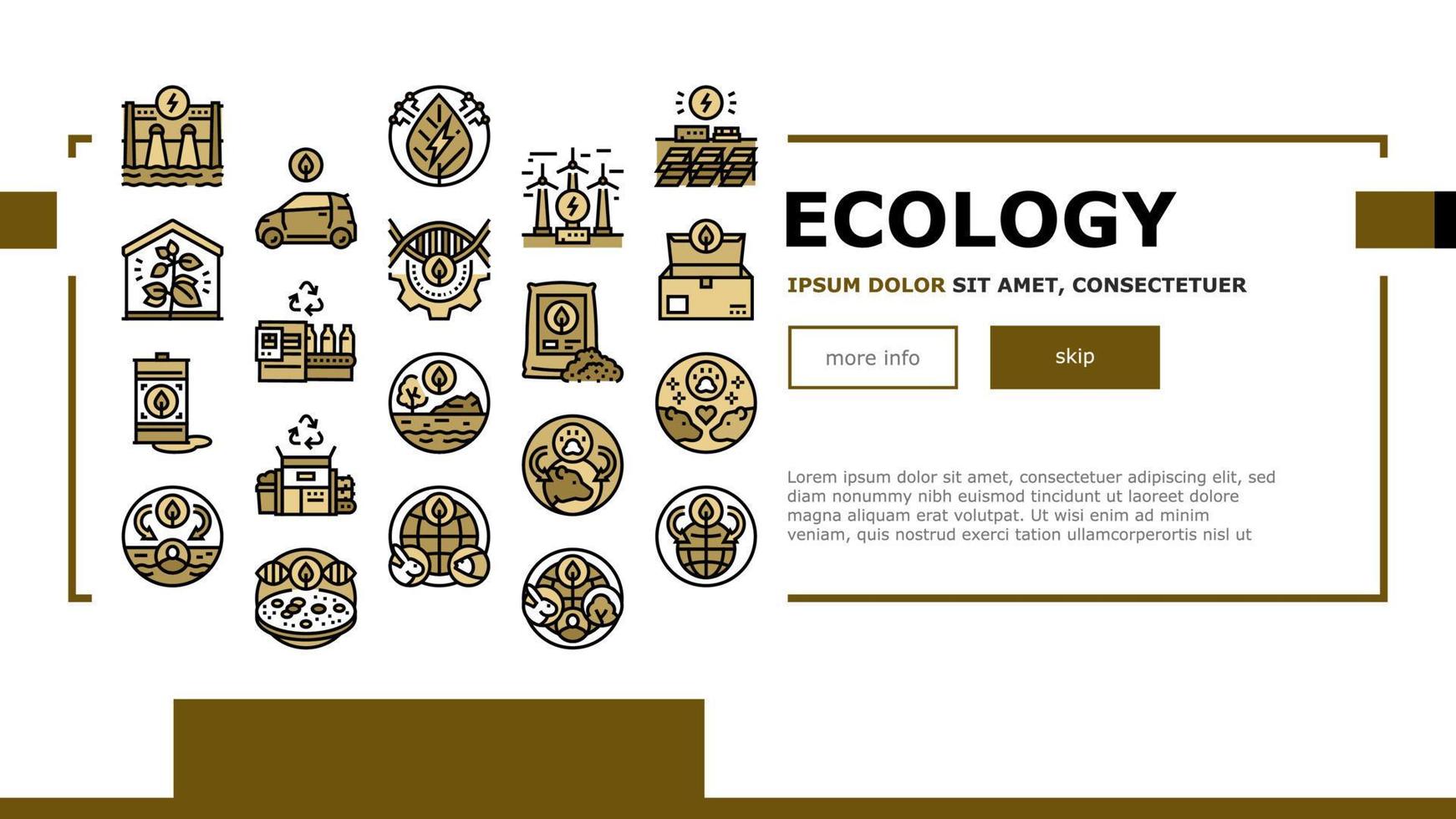 vector de encabezado de aterrizaje de tecnología de protección ecológica