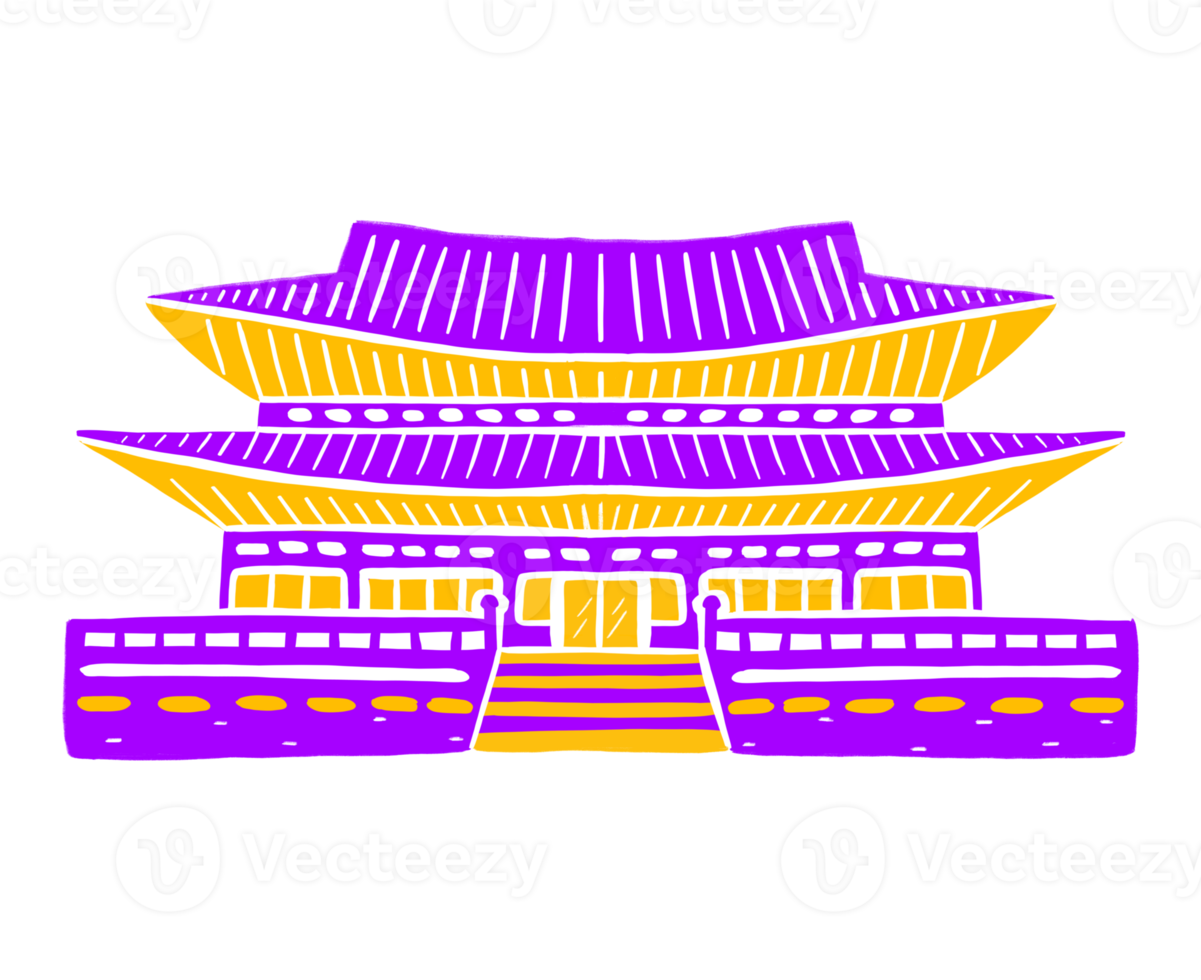 ilustração de elemento gráfico do palácio gyeongbokgung png