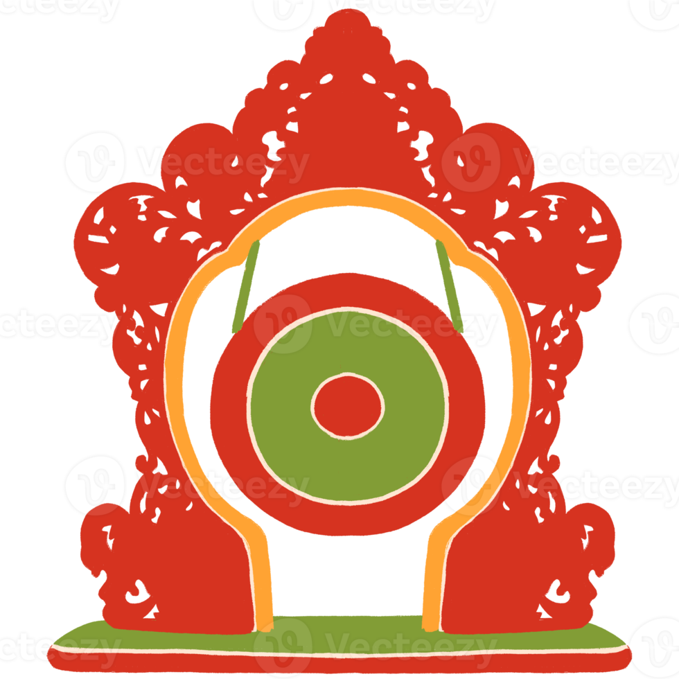 balinesisk gong grafiskt element illustration png