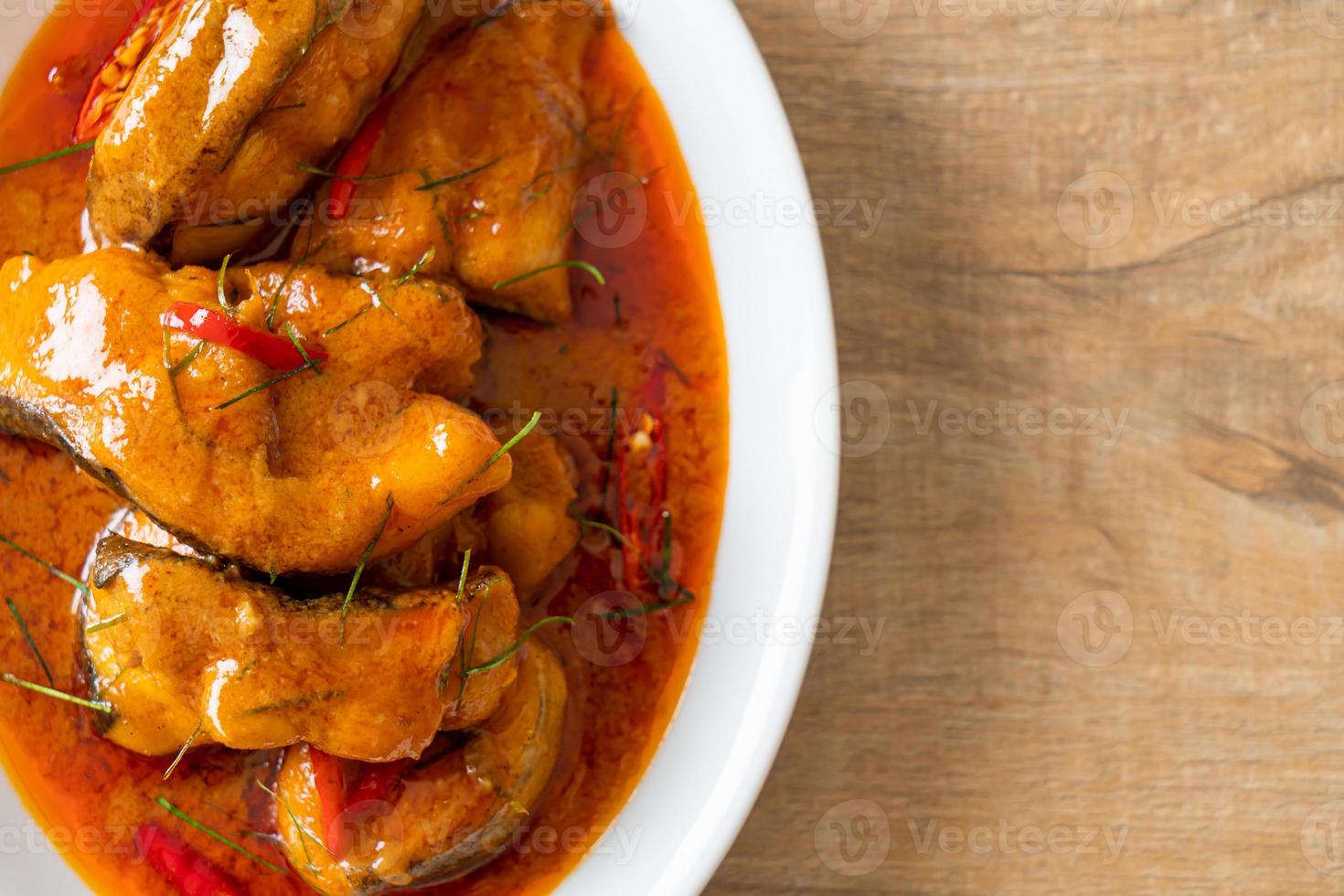 Redtail Catfish Fish in Dried Red Curry Sauce that called Choo Chee photo