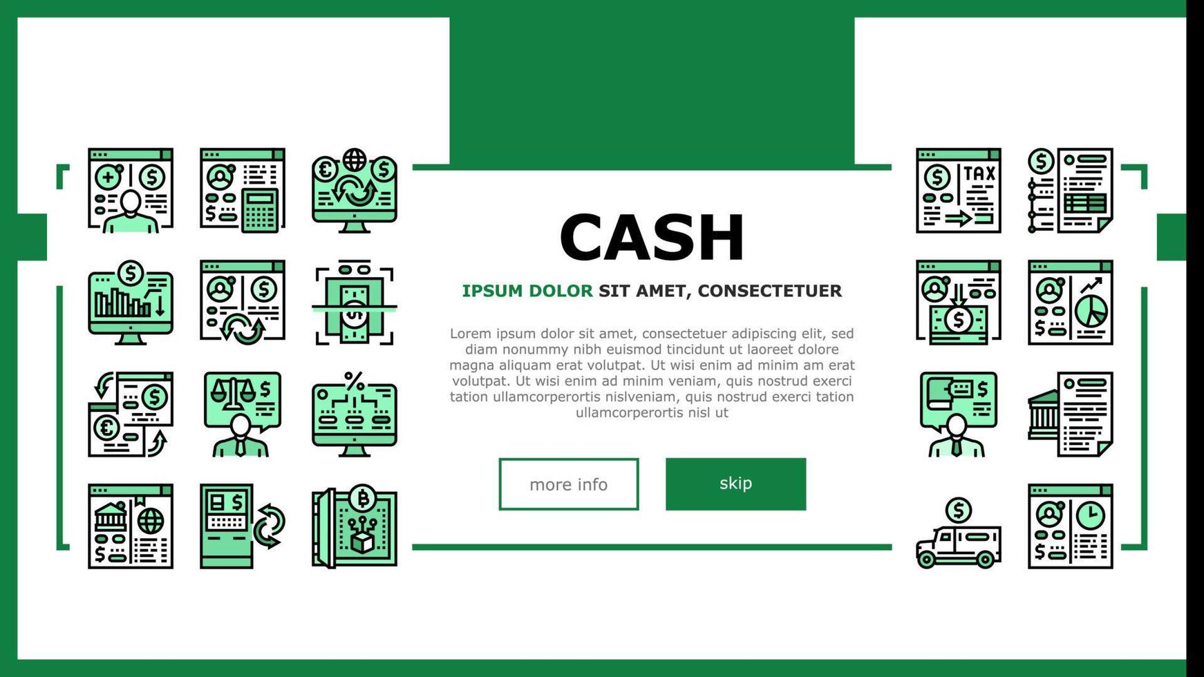 Cash Services Bank Landing Header Vector