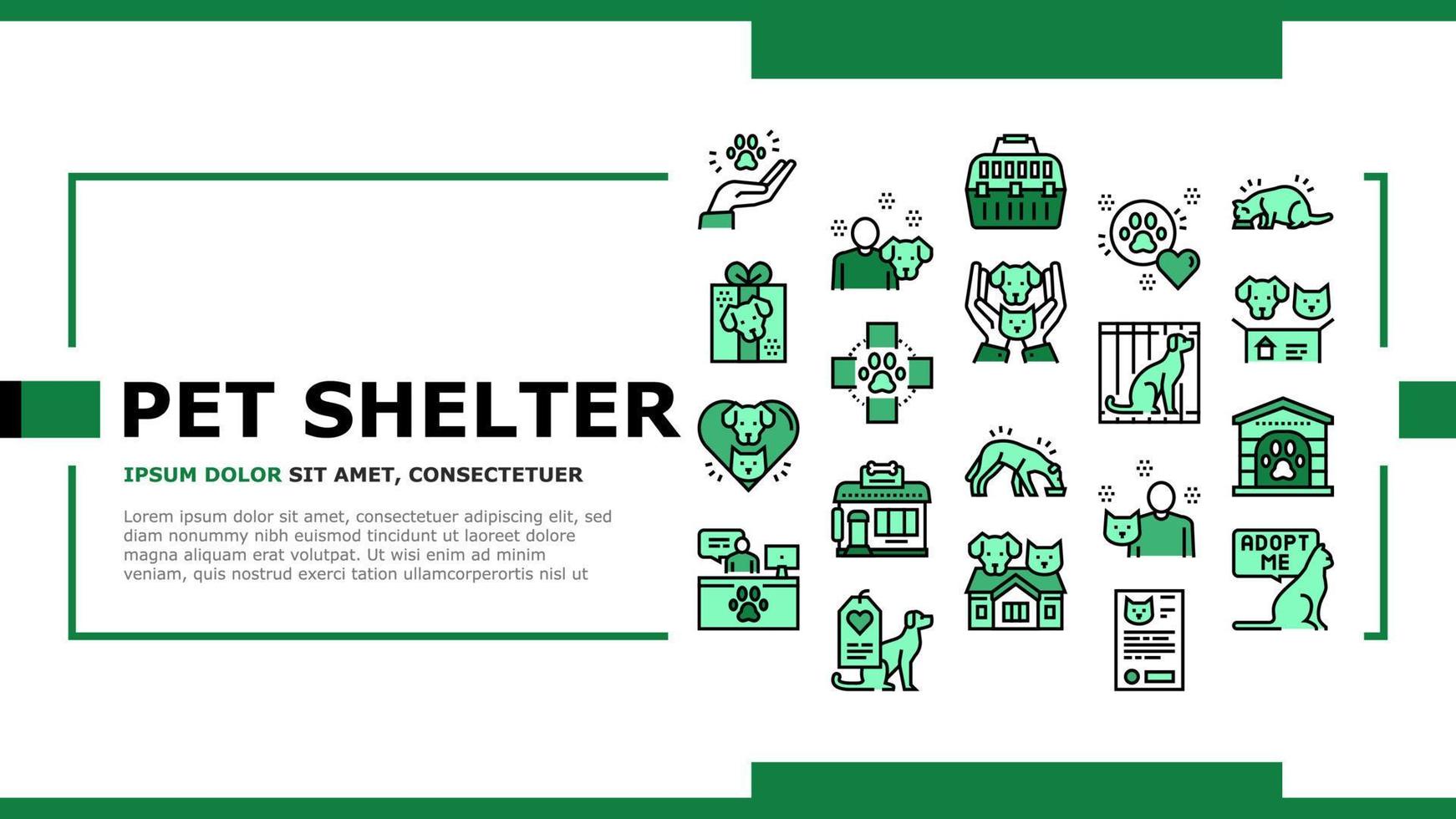 Animal Pet Shelter Landing Header Vector