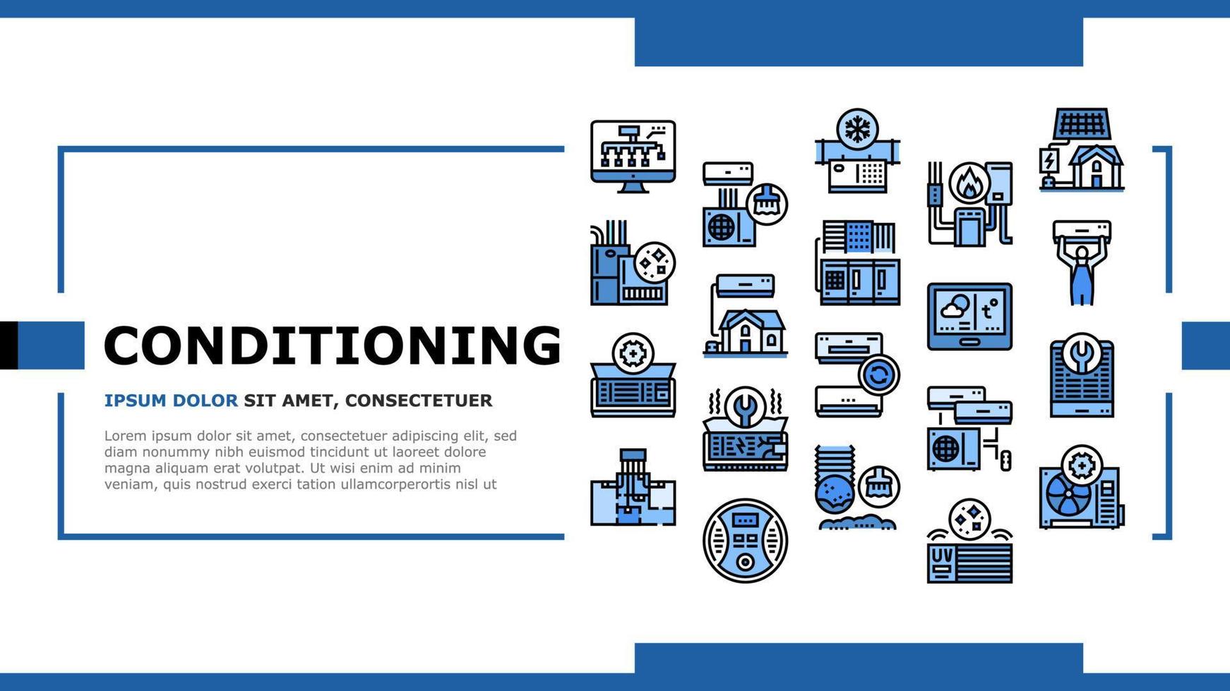 sistema de acondicionamiento electronica landing header vector