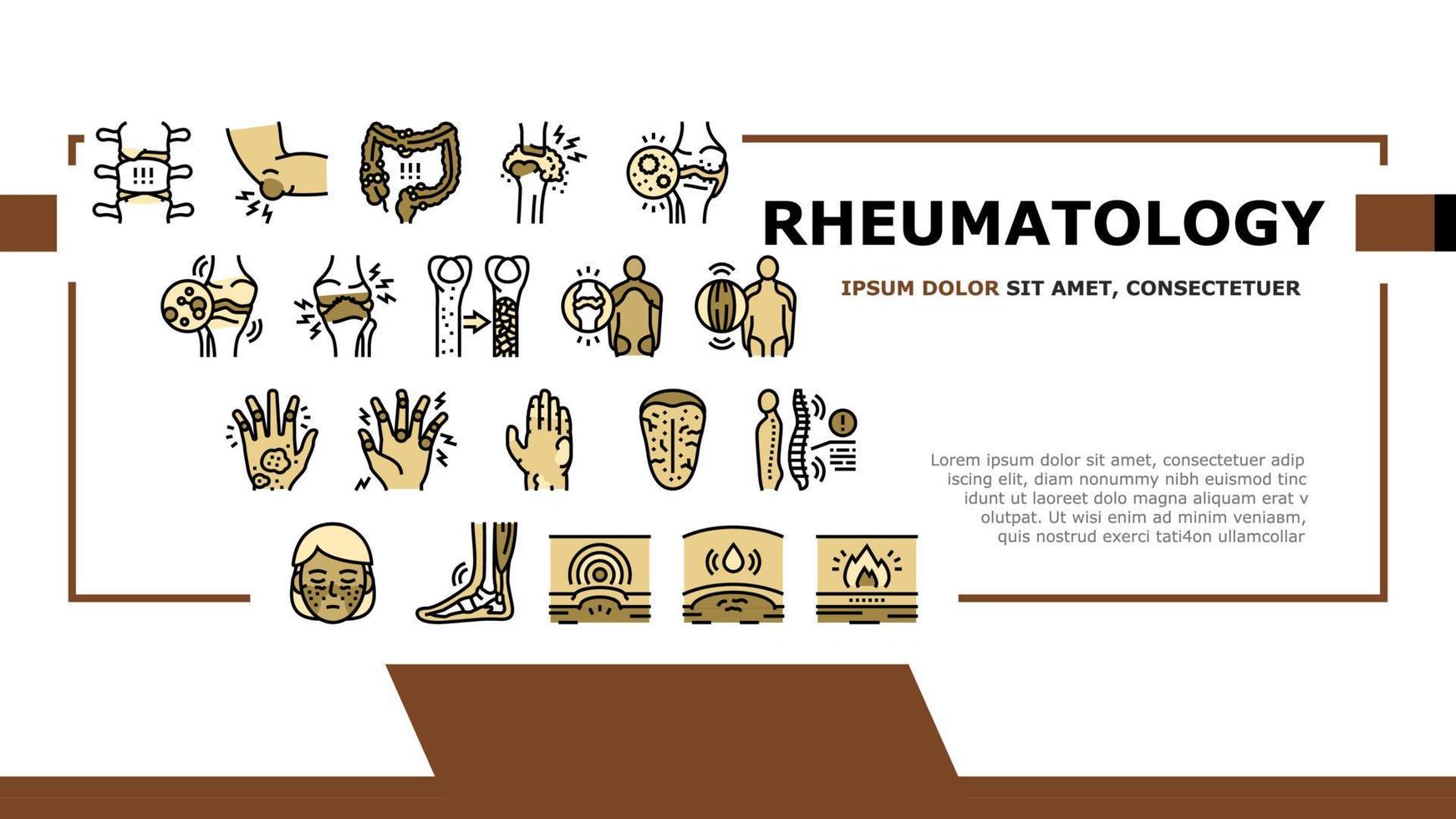 vector de encabezado de aterrizaje de problema de enfermedad de reumatología