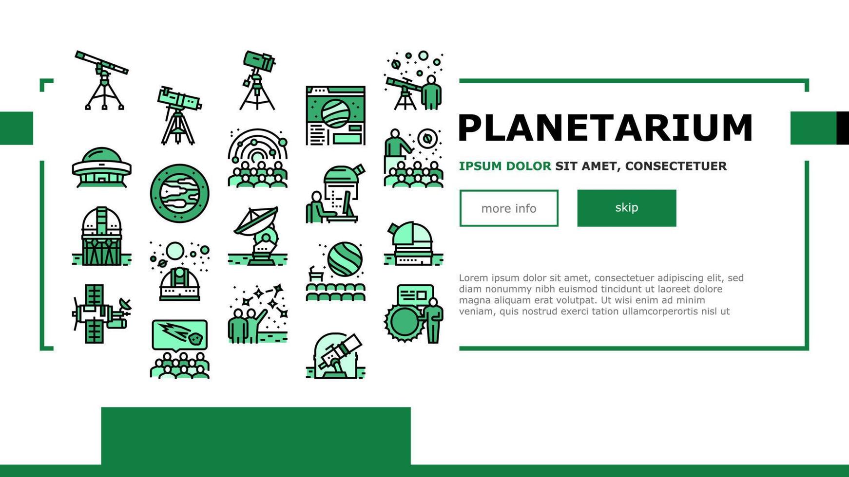 Planetarium Equipment Landing Header Vector