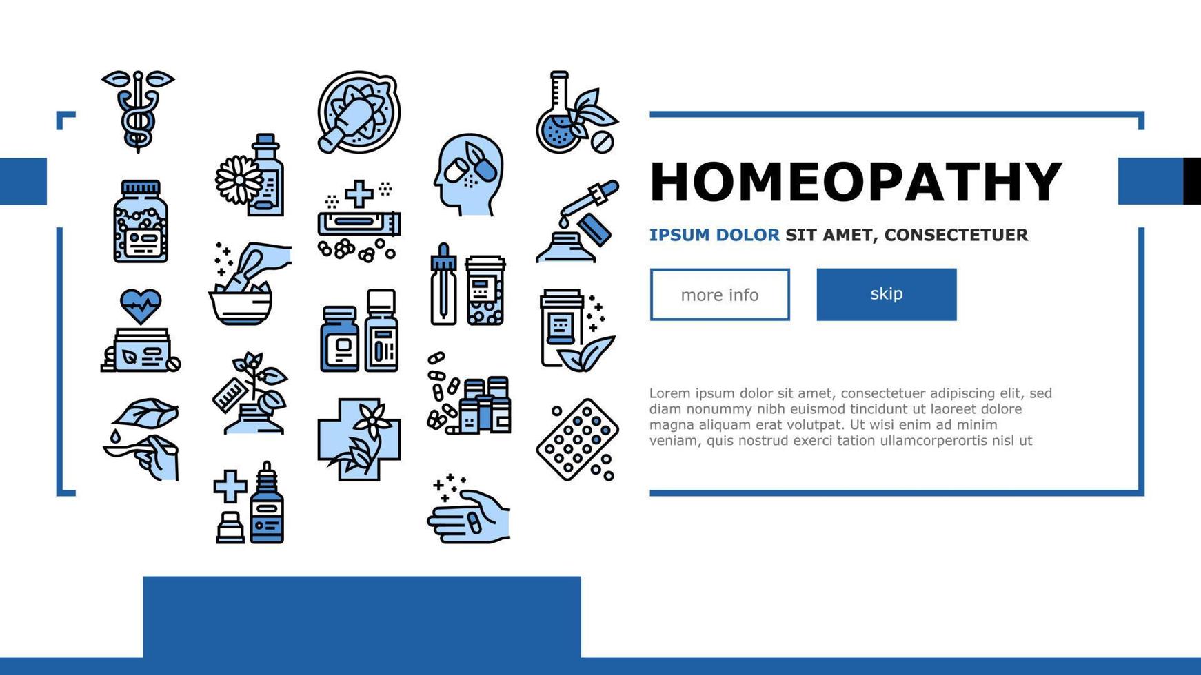 Homeopathy Medicine Landing Header Vector