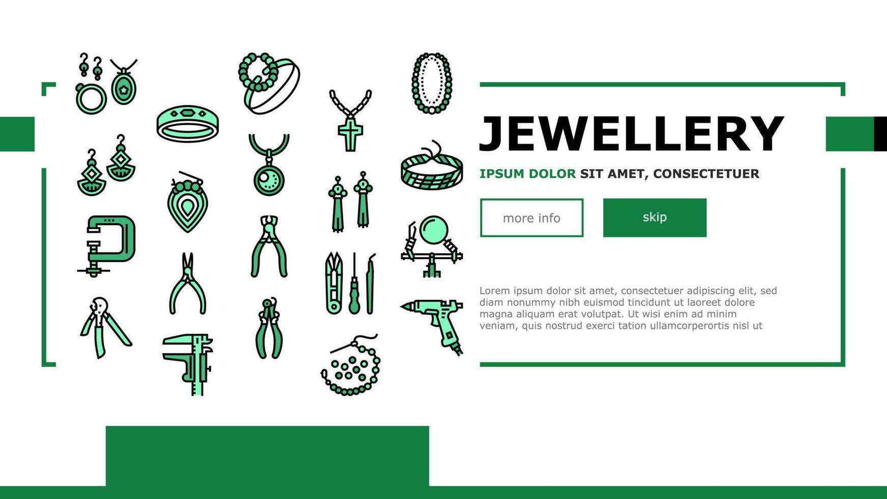 Handmade Jewellery Landing Header Vector