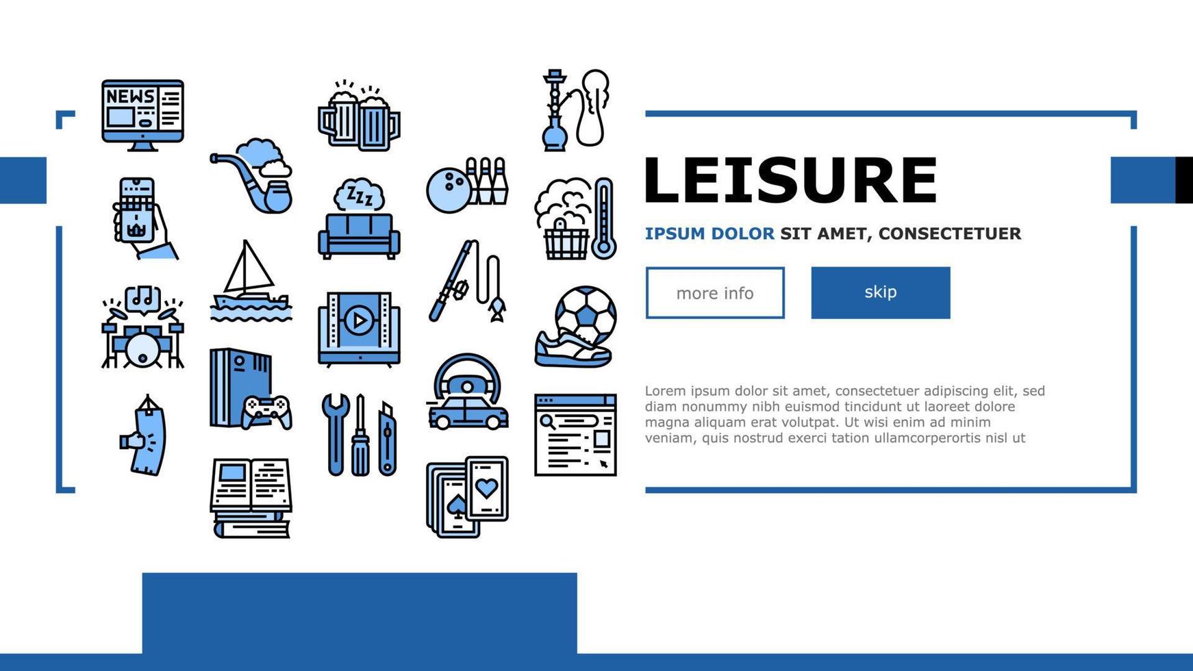 Mens Leisure Time Landing Header Vector