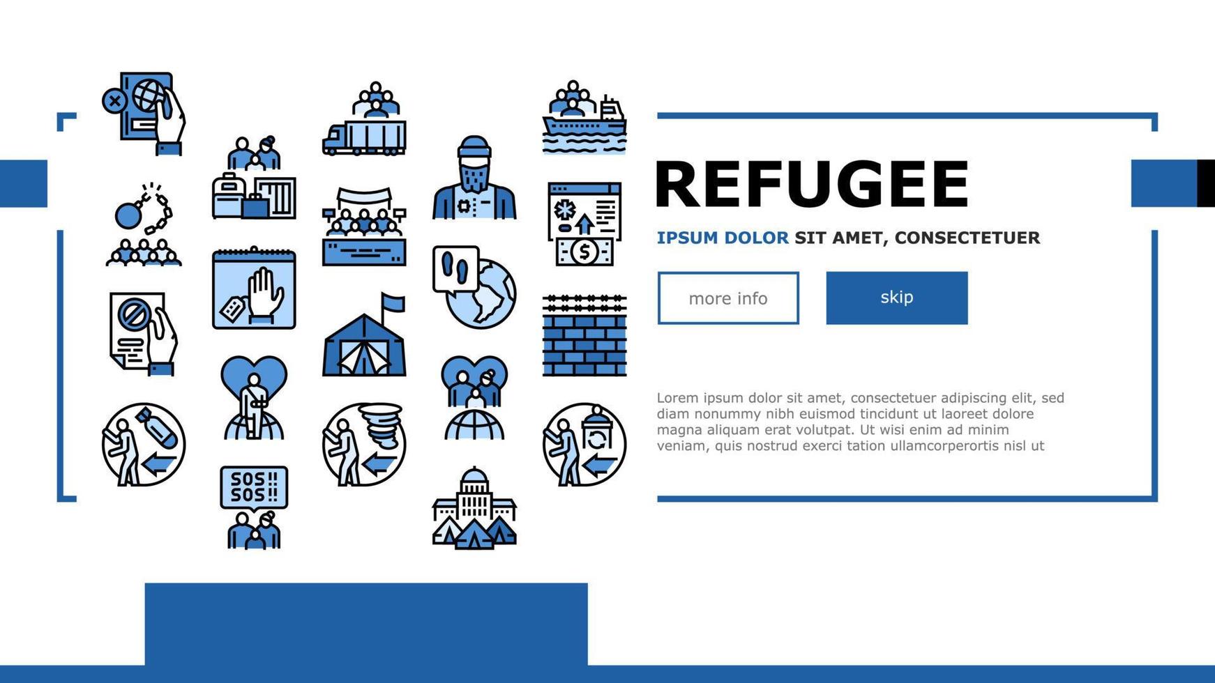 Refugee From Problem Landing Header Vector