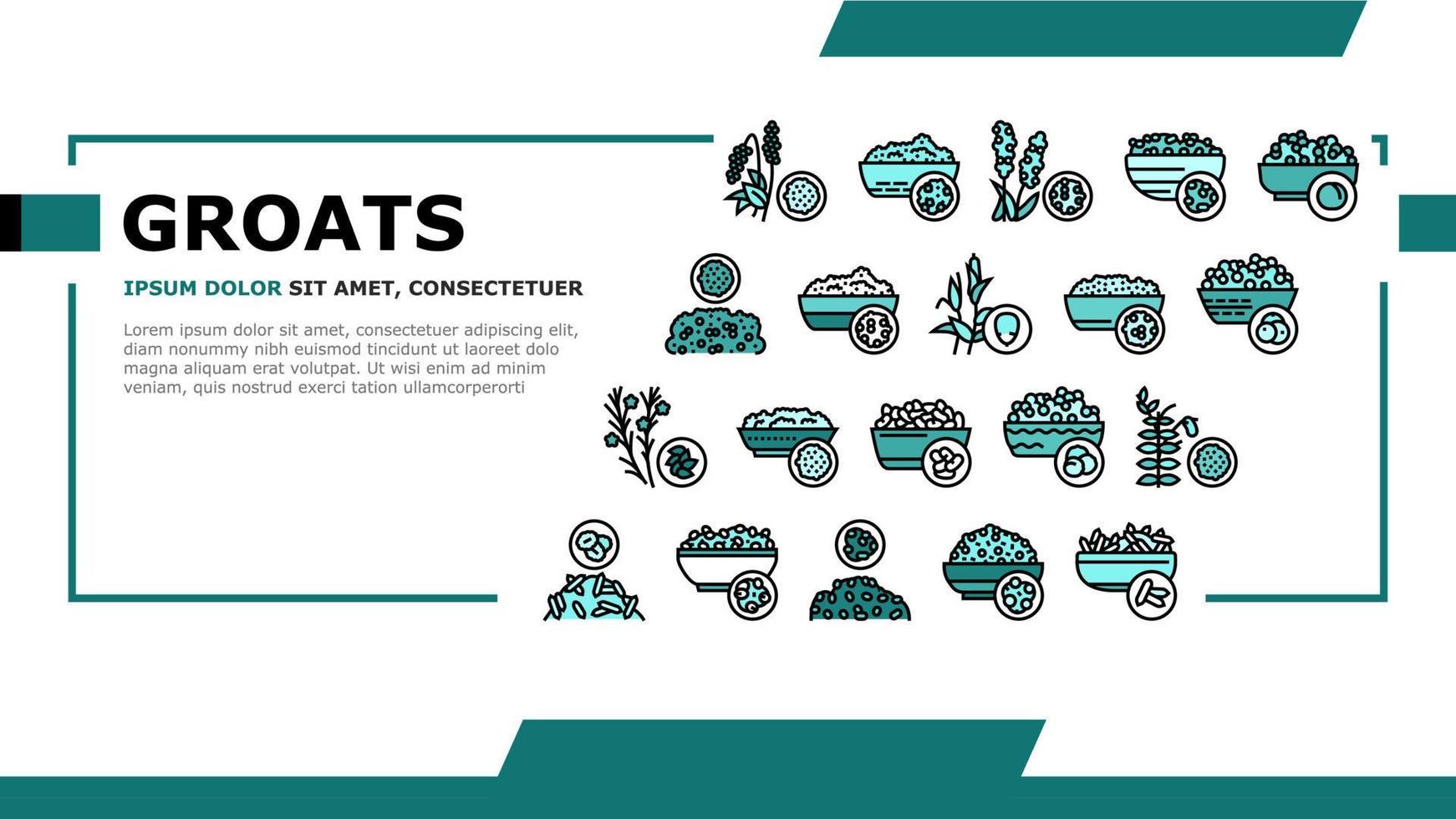 Groats Natural Food Landing Header Vector