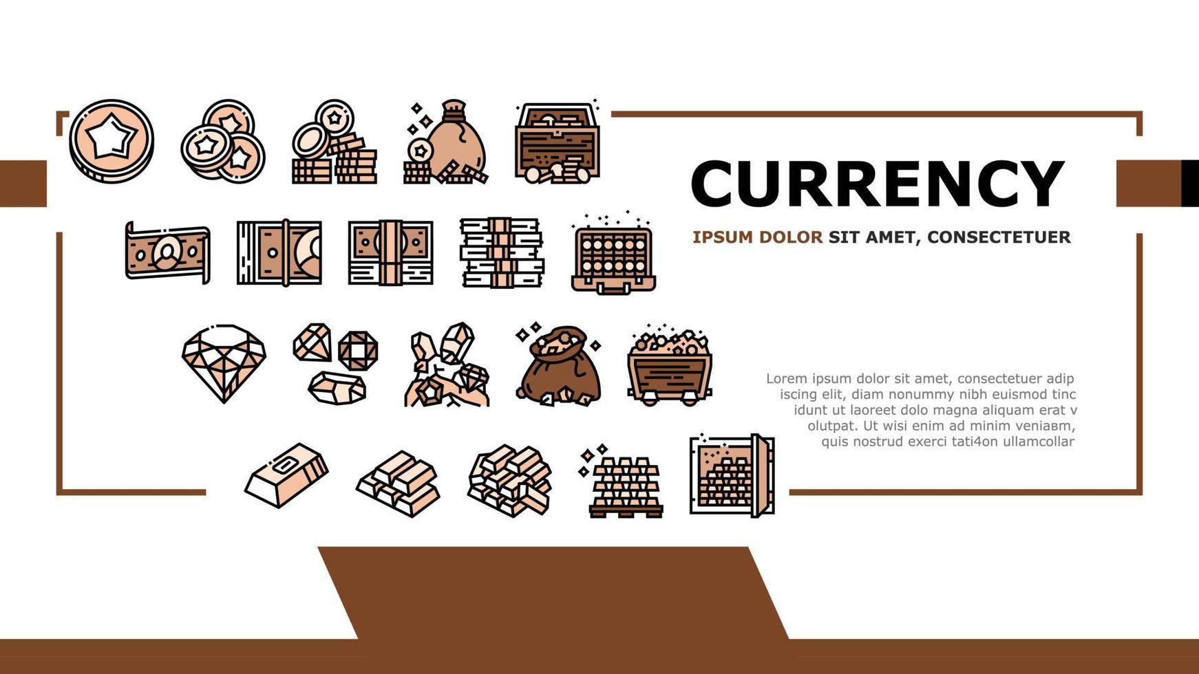 Currency Video Games Landing Header Vector