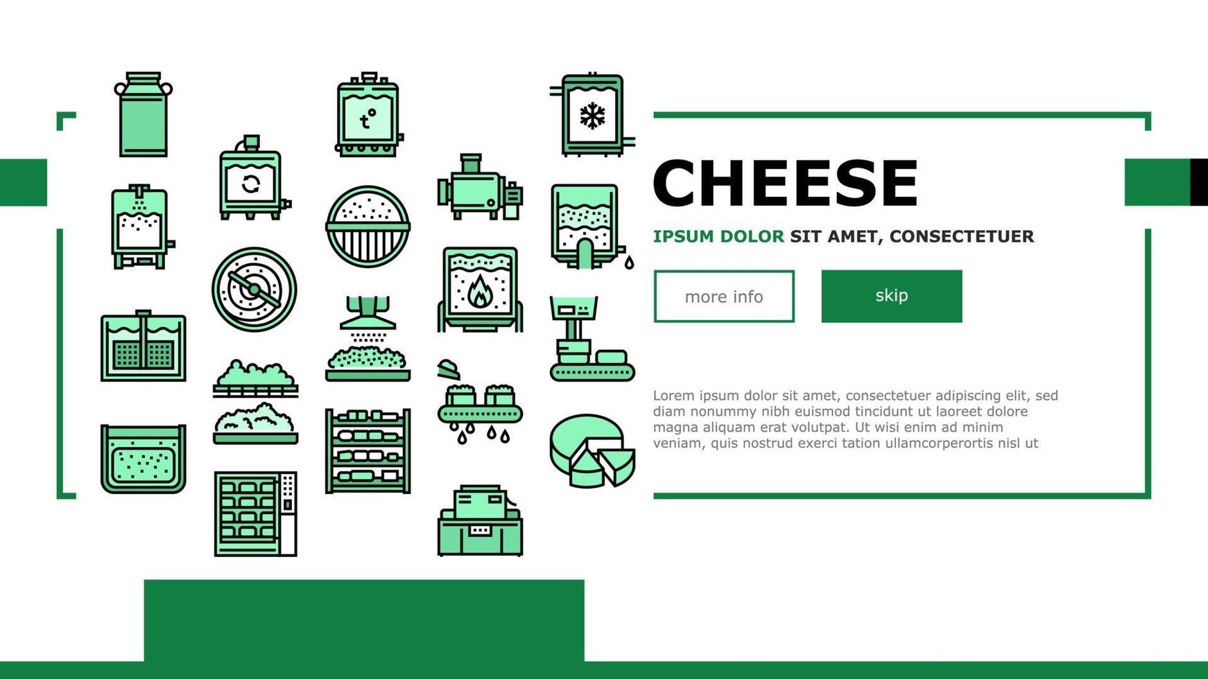 Cheese Production Landing Header Vector