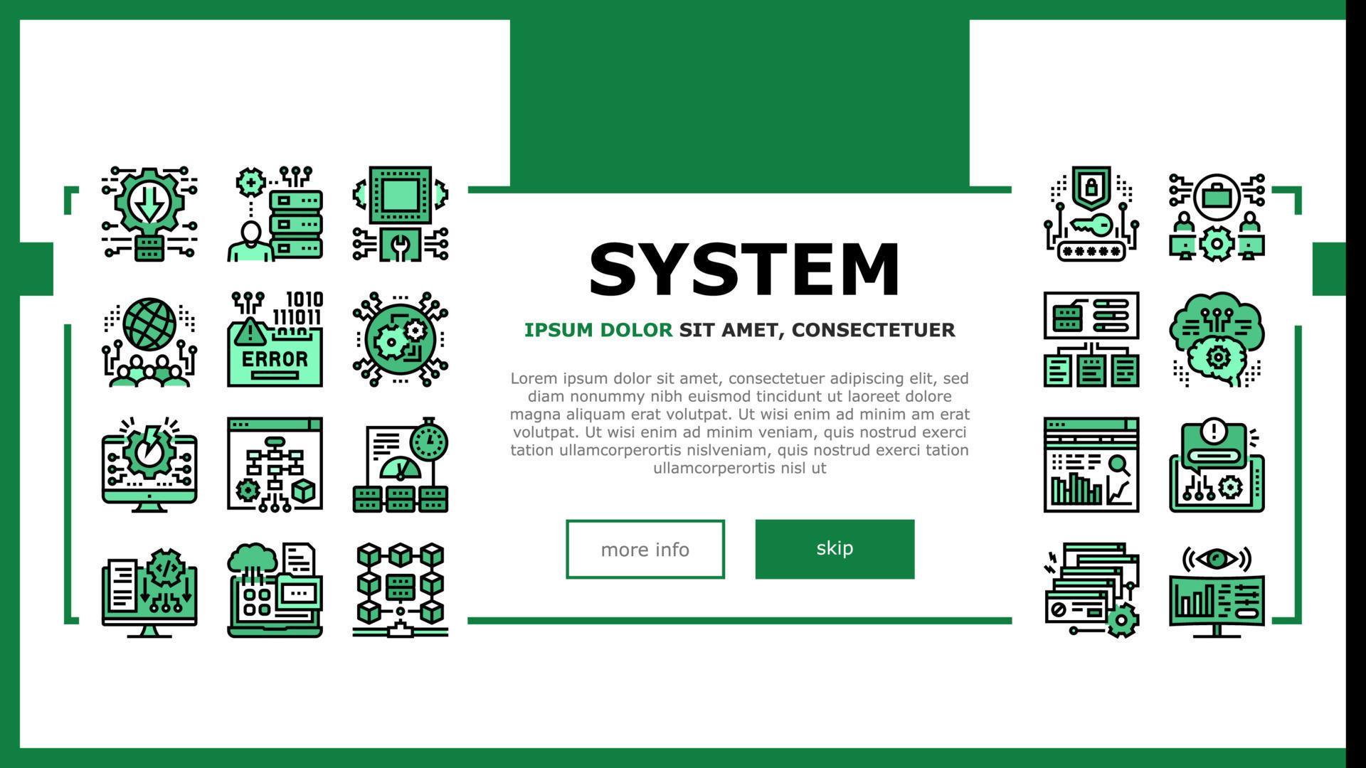 System Work Process Landing Header Vector 9931195 Vector Art at Vecteezy