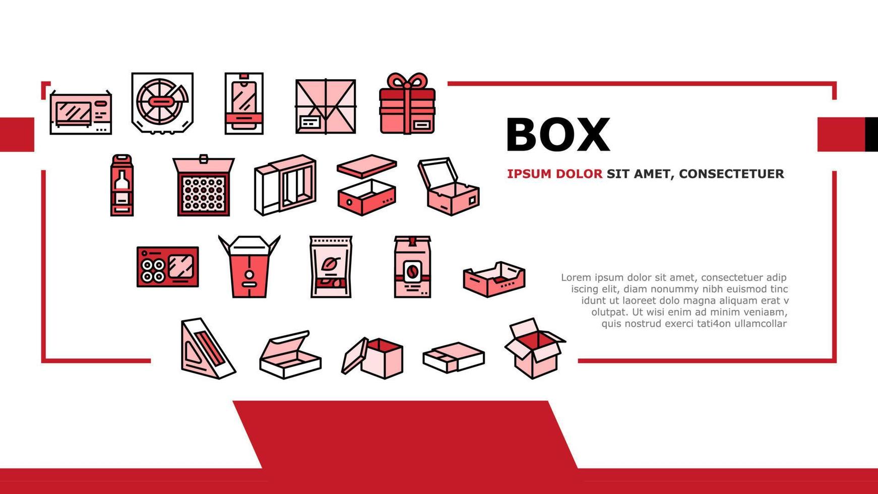 Box Carton Container Landing Header Vector