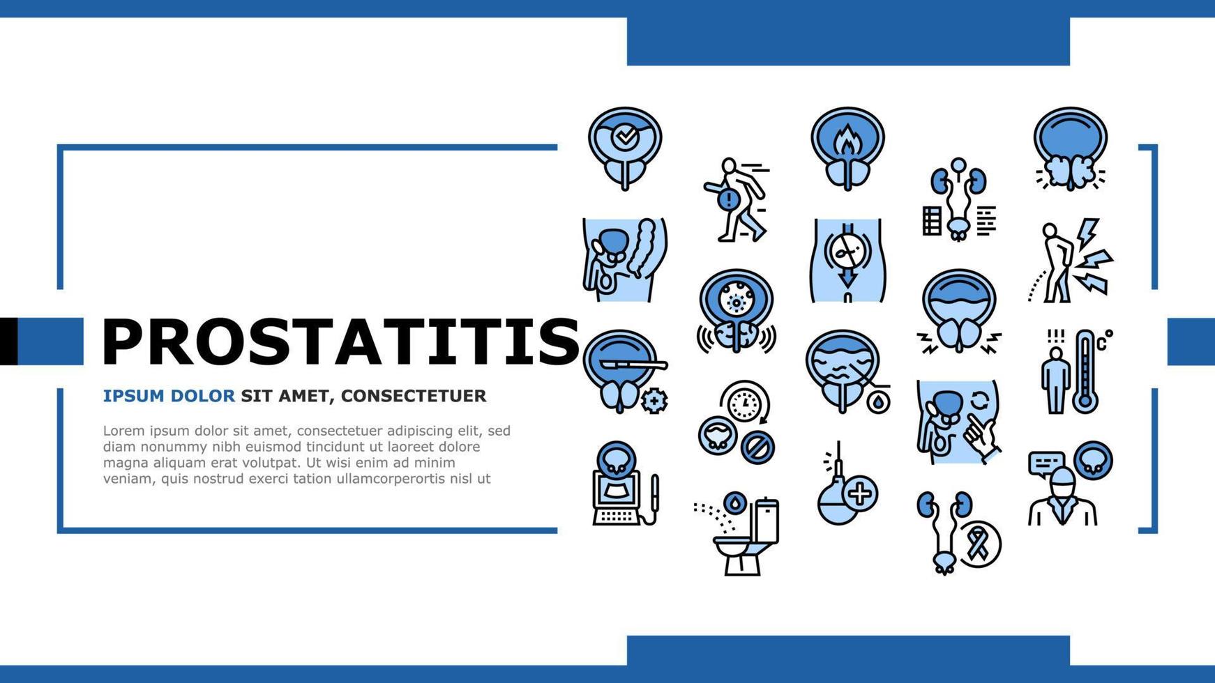 Prostatitis Disease Landing Header Vector