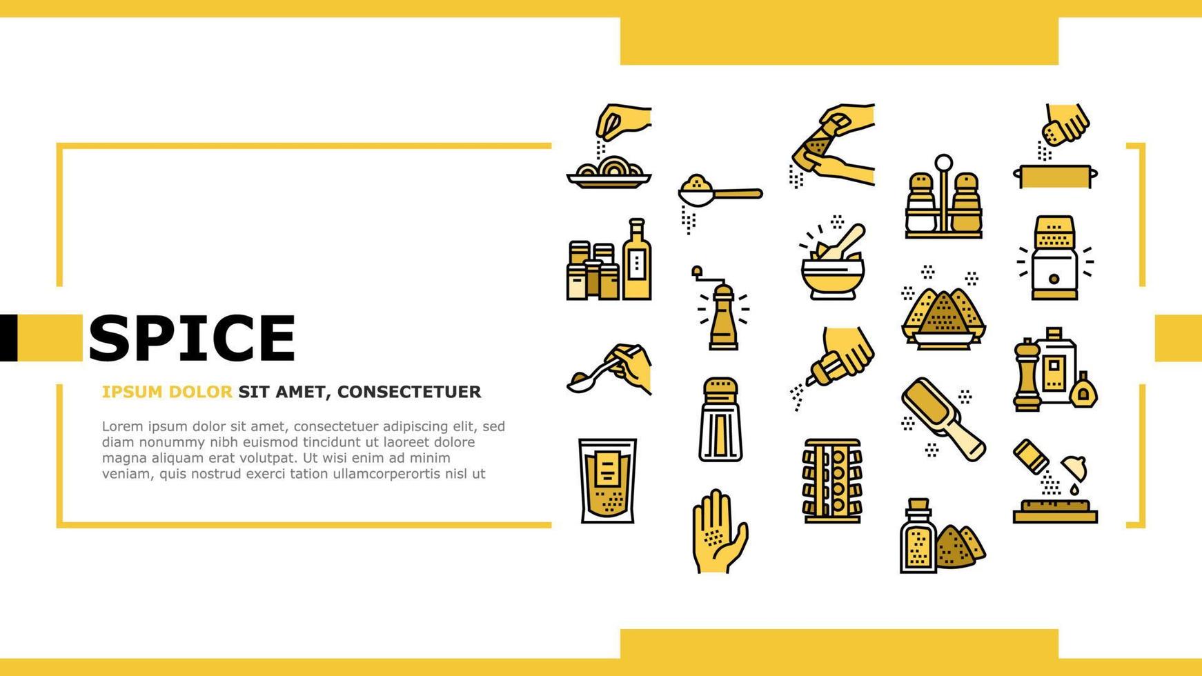 Spice Condiment Herb Landing Header Vector