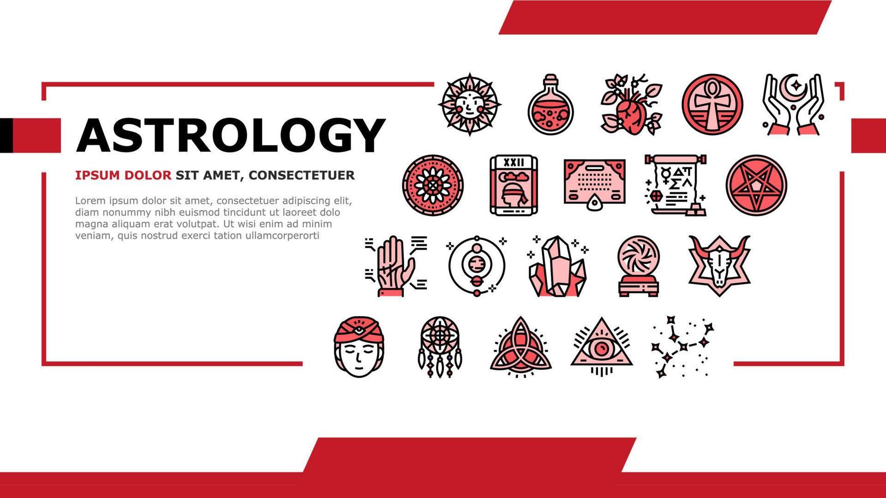 Astrological Objects Landing Header Vector