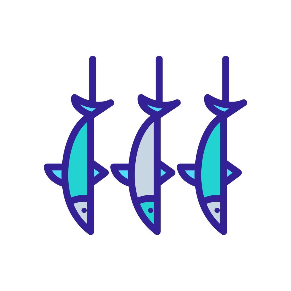 fish caught hanging icon vector outline