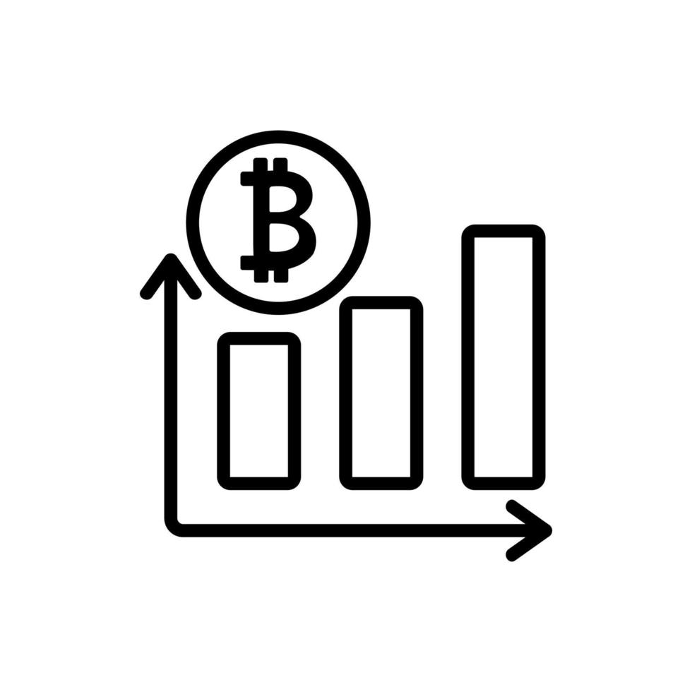 The rise of bitcoin icon vector. Isolated contour symbol illustration vector