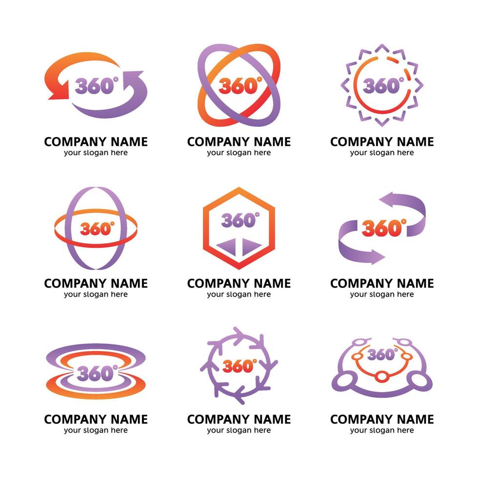 Set of 360 Technology Logo vector
