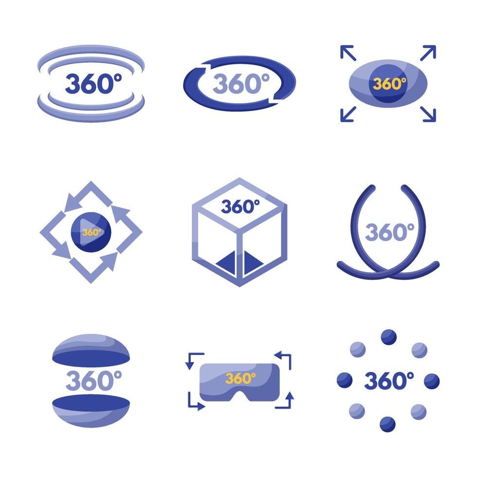 conjunto de icono de tecnología 360 vector