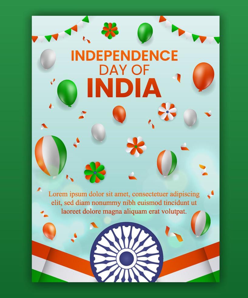 cartel del día de la independencia de la india vector