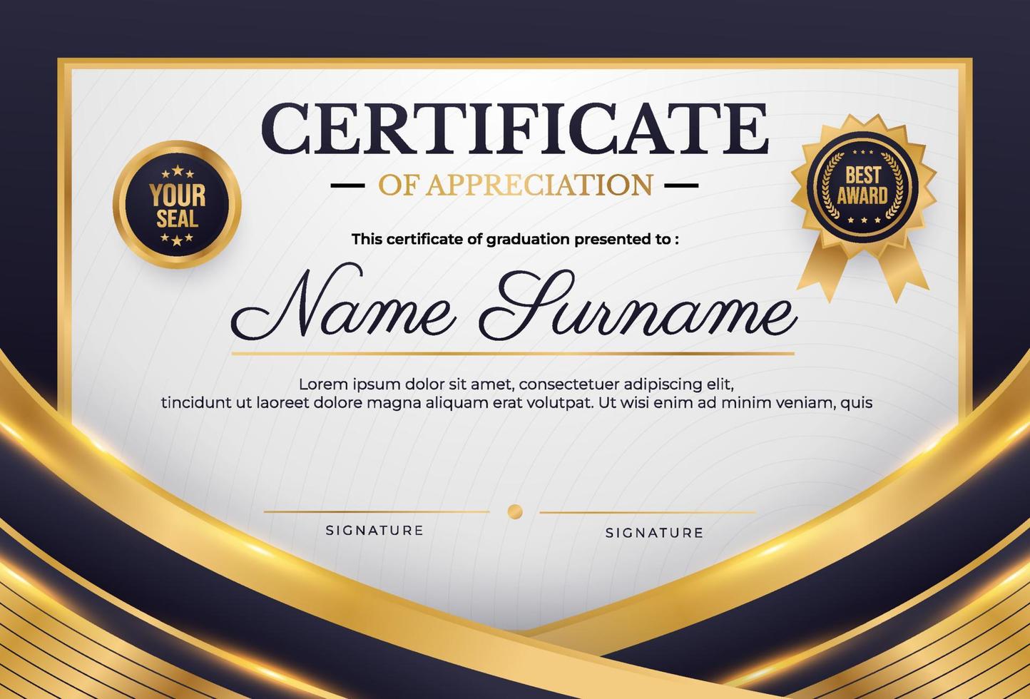 Certificate of Appreciation Modern Background vector