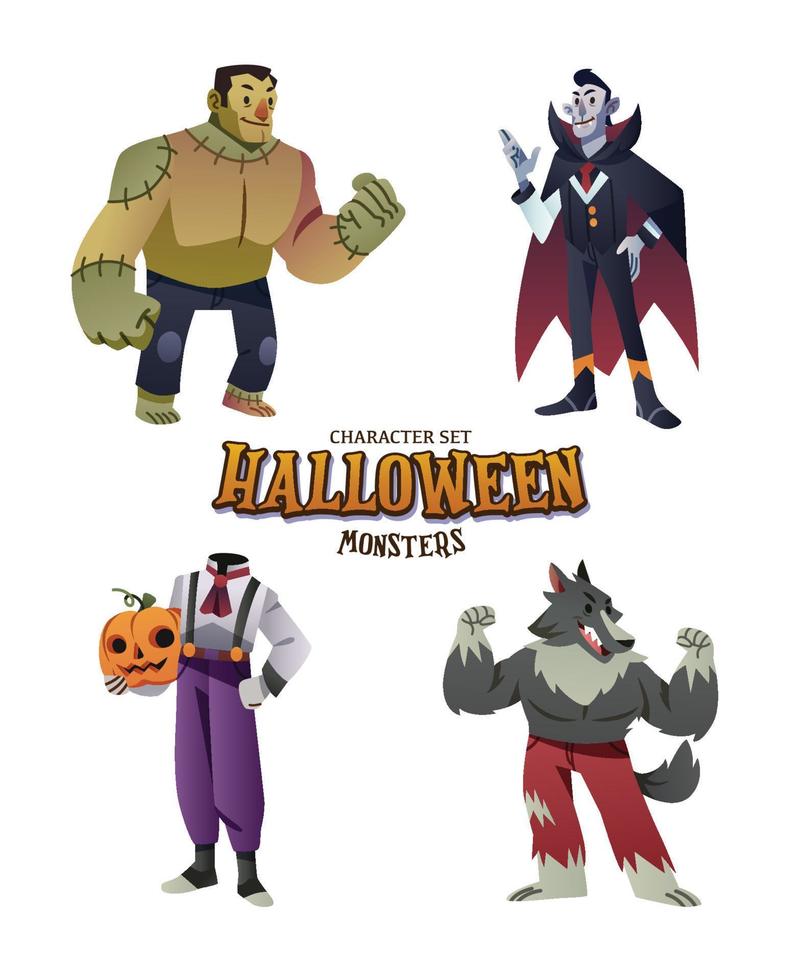 Monsters Character Set vector