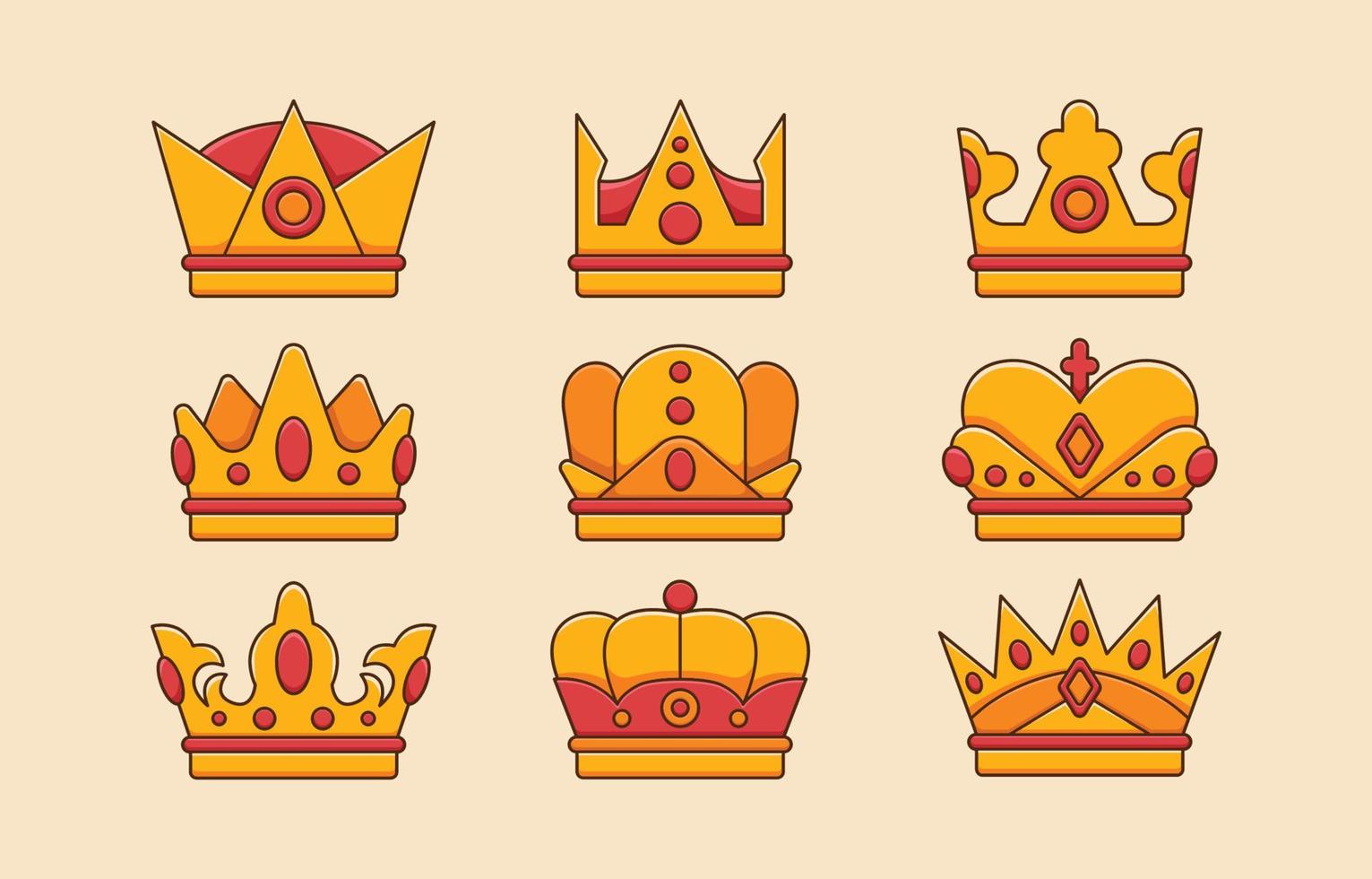 Set of Crown Icon vector