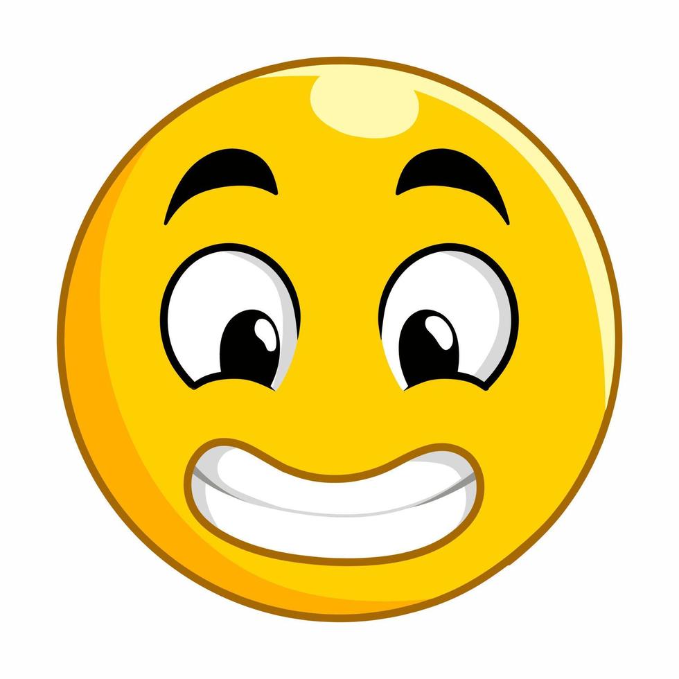 smile♡ Happy Smiling Vector Emoji. Cartoon Happiness Emoticon Smile