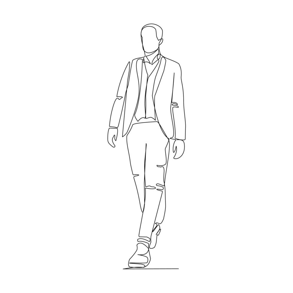 Vector businessman drawn in line-art style