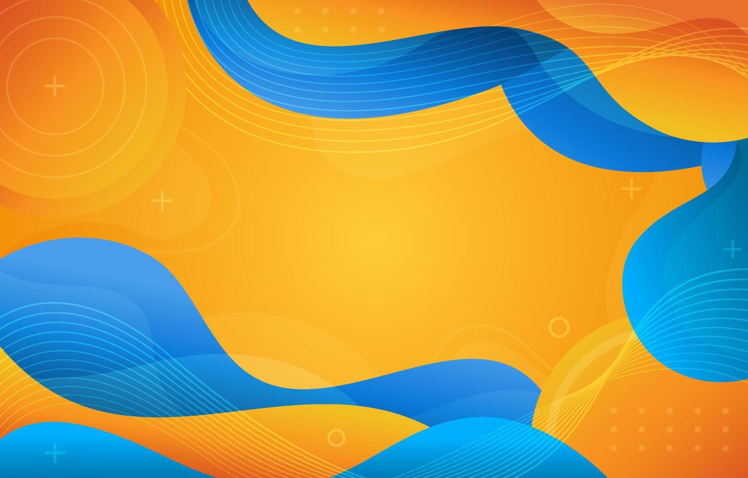 Abstract Blue Orange Background Template vector