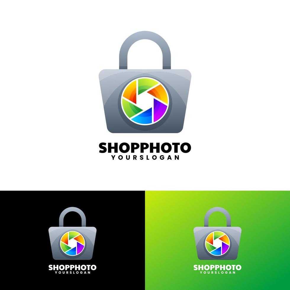 photo shop gradient logo design vector