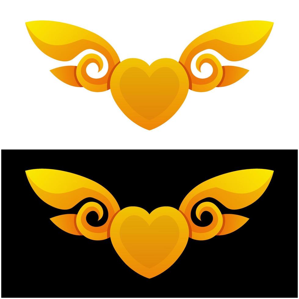 Logo flying love gradient colorful style vector