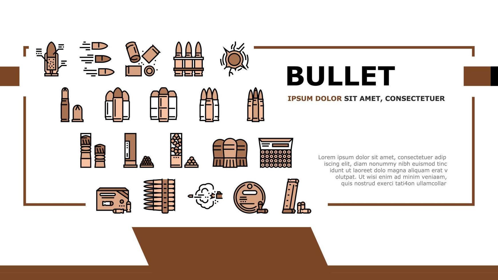 Bullet Ammunition Landing Header Vector